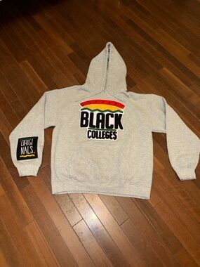 Gildan Gray 'Support Black Colleges' Hoodie with Multicolor Patch